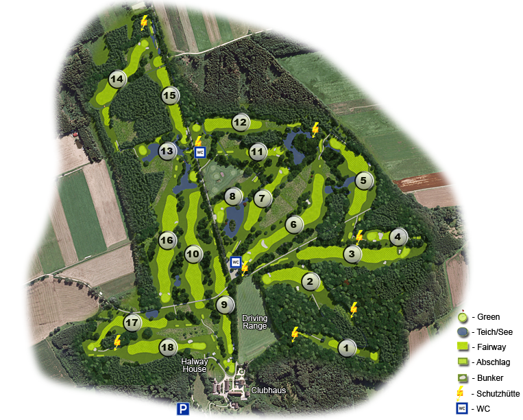 Golfplatz Schloss Klingenburg Luftaufnahme